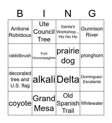 Loneliest Highway BINGO Card