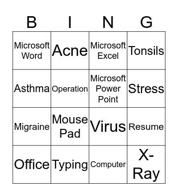 Office Systems Bingo Card