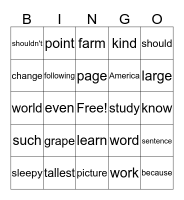 Happy Thursday!! Bingo Card