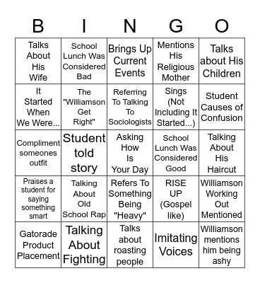 Soc Bingo Card