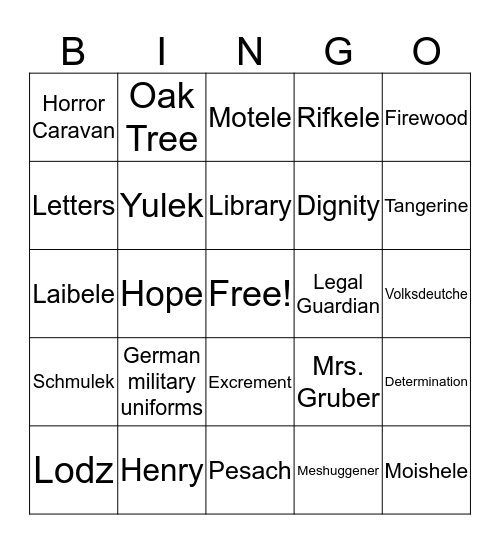 The Cage Bingo Card