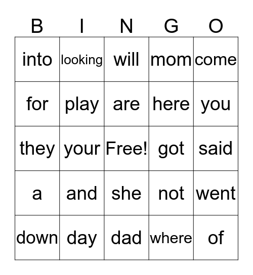 C-D Bingo Card