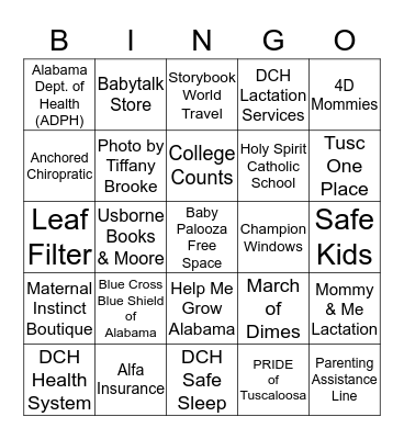 Babypalooza Bingo Card