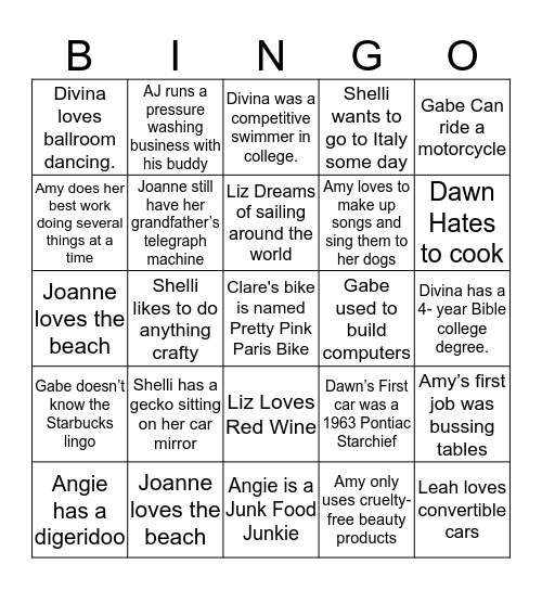 INFORMATICS BINGO Card