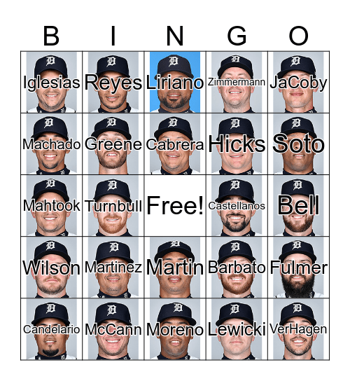 Tigers Bingo Card