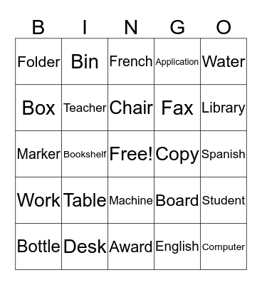 ESL Easy Bingo IV Bingo Card