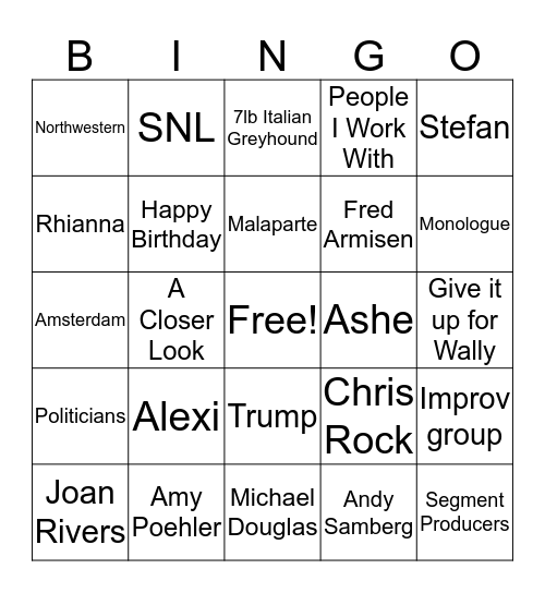 This will never die Bingo Card