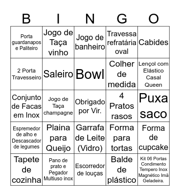 Chá de Panela da Fran Bingo Card