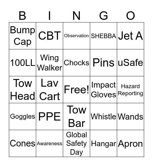 USafe Bingo Card