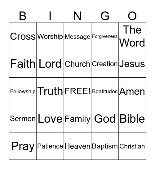 FAITH BINGO! Bingo Card