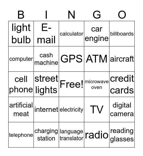 Inventions Bingo Card