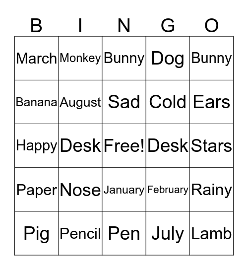 Revisión Bingo Card