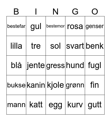 Påske i parken Bingo Card