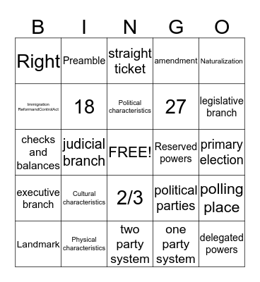 Quarter 1 Review Bingo Card