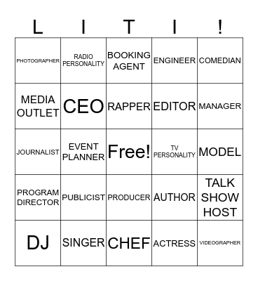 LADIES IN THE INDUSTRY: MUSIC & MEDIA Bingo Card