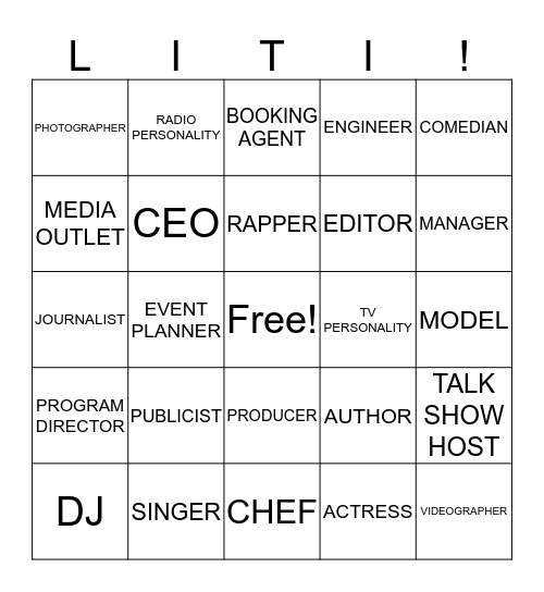 LADIES IN THE INDUSTRY: MUSIC & MEDIA Bingo Card