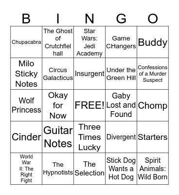 BOOK BINGO Card