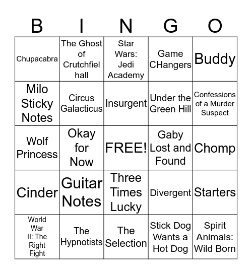 BOOK BINGO Card