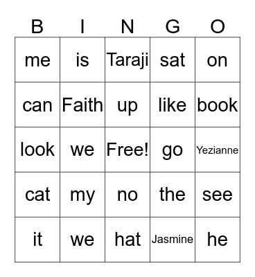 Friday Bingo! Bingo Card