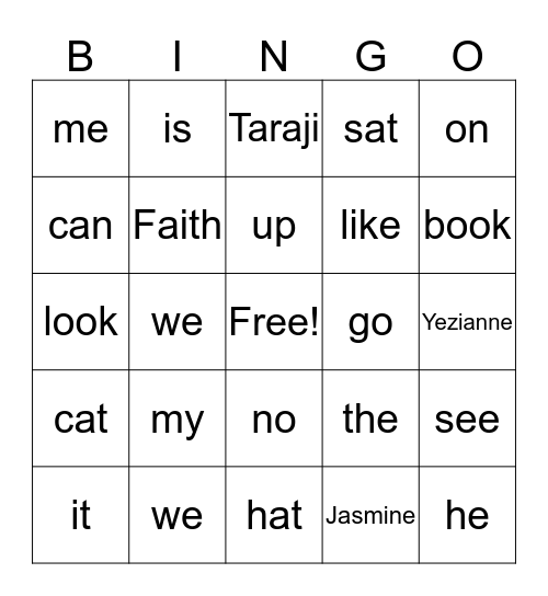 Friday Bingo! Bingo Card