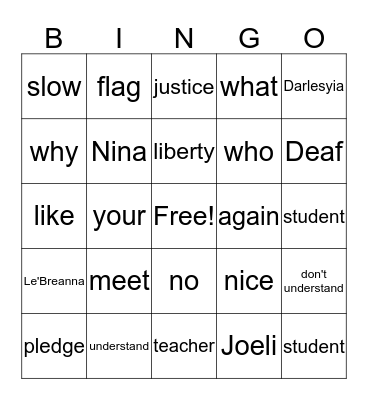 Hands On ... BSLG Bingo Card