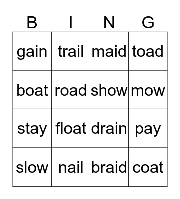 70 and 71 Bingo Card