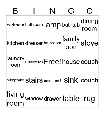 HOME Bingo Card