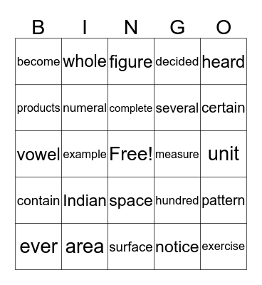 March - April Sight Words Bingo Card