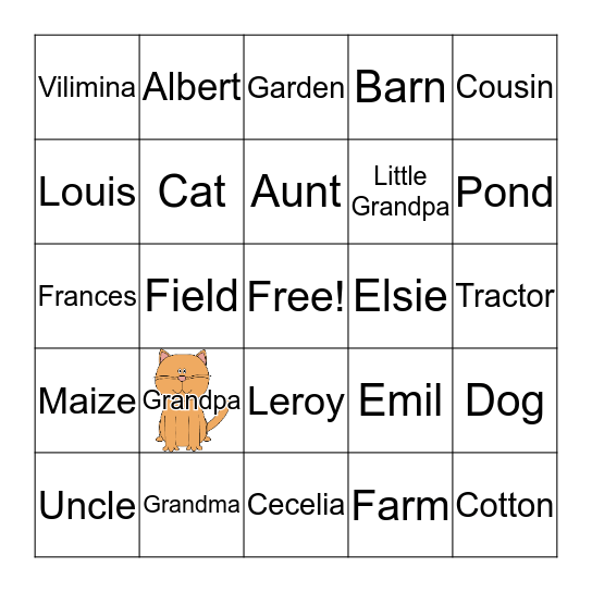 Holub Family Reunion Bingo Card