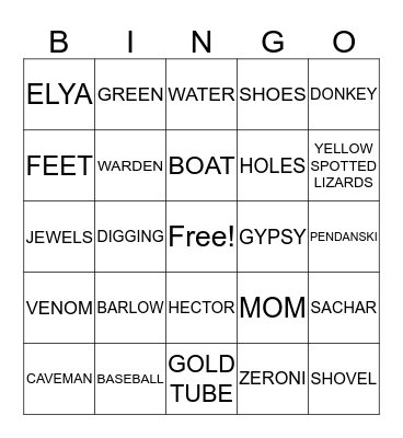 HOLES BINGO - BY MRS. FONTENOT :-) Bingo Card