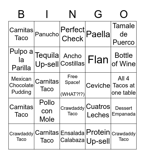 Funky Fresh Free Fiday Bingo Card