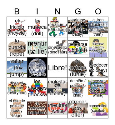 #1 - Spanish Vocab 4A Bingo Card