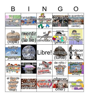 #2 - Spanish Vocab 4A Bingo Card