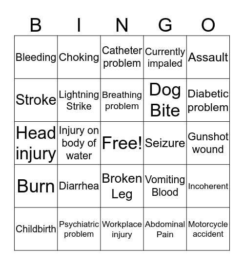 EMD Calls Bingo Card