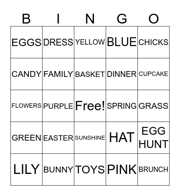 HAPPY EASTER Bingo Card