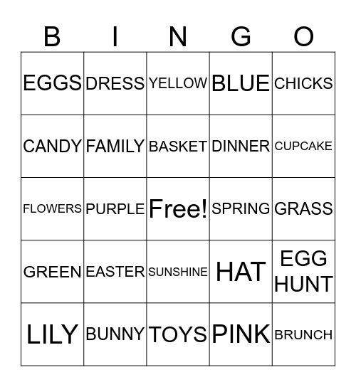 HAPPY EASTER Bingo Card