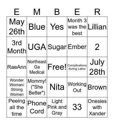 Wonder Woman Bingo Card