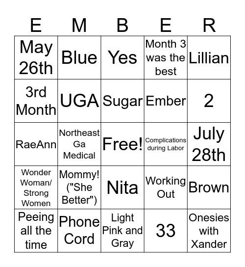 Wonder Woman Bingo Card