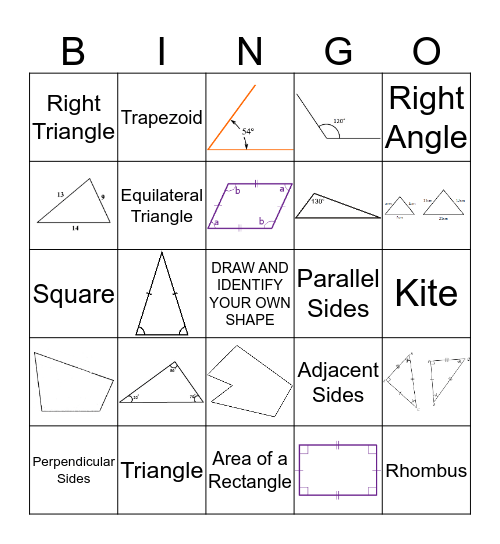 Geometry Bingo! Bingo Card