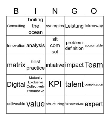 Consulting Bingo Card