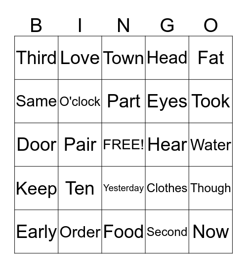 Three Hundred Set D Bingo Card