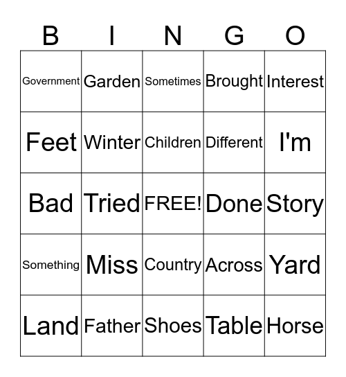 Fourth Hundred Set A Bingo Card