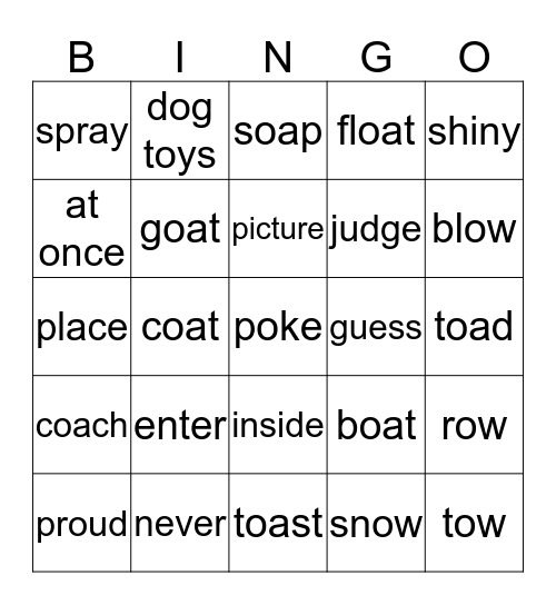 Wordlist 5 Bingo Card