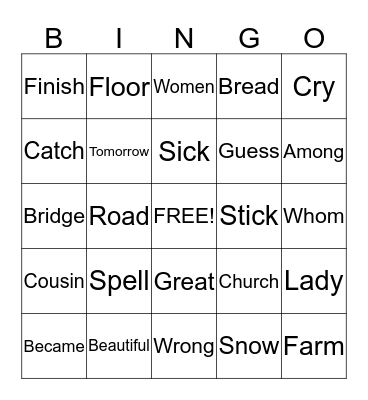 Fifth Hundred Set D Bingo Card