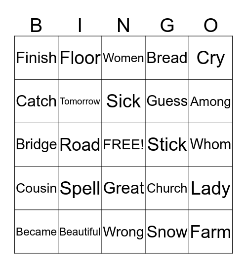 Fifth Hundred Set D Bingo Card