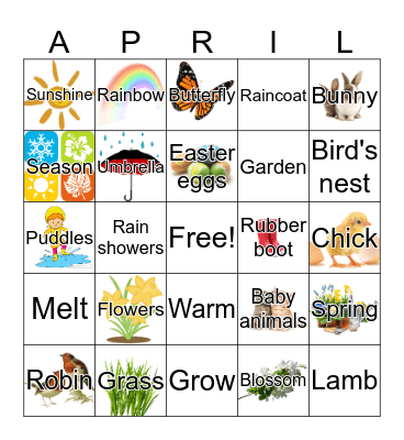 Springtime Bingo Card