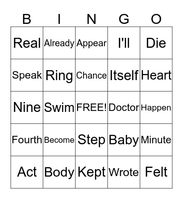 Sixth Hundred Set A Bingo Card