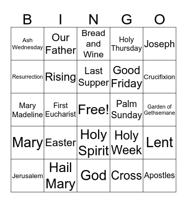 Easter Bingo Card