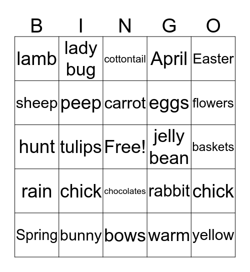 Spring bingo  Bingo Card