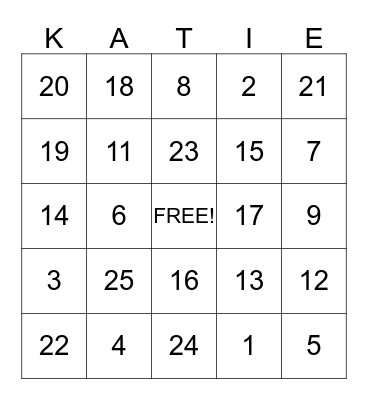 Falling In Love Bingo Card